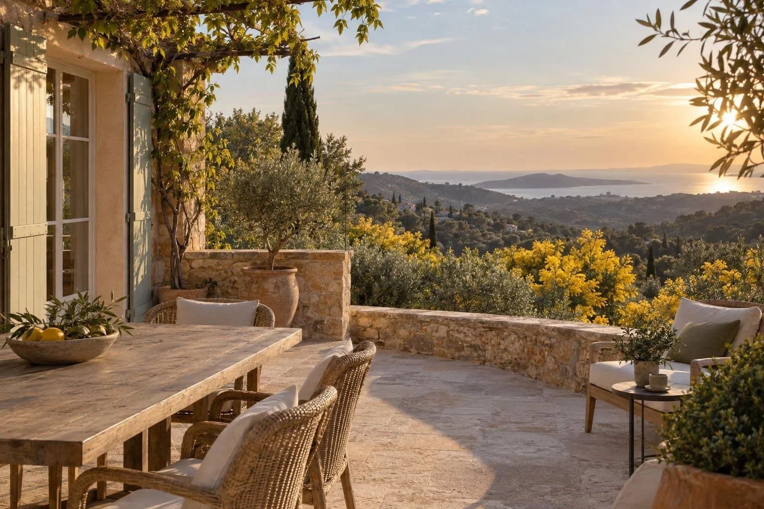 Villa with pool and sea view in Tanneron