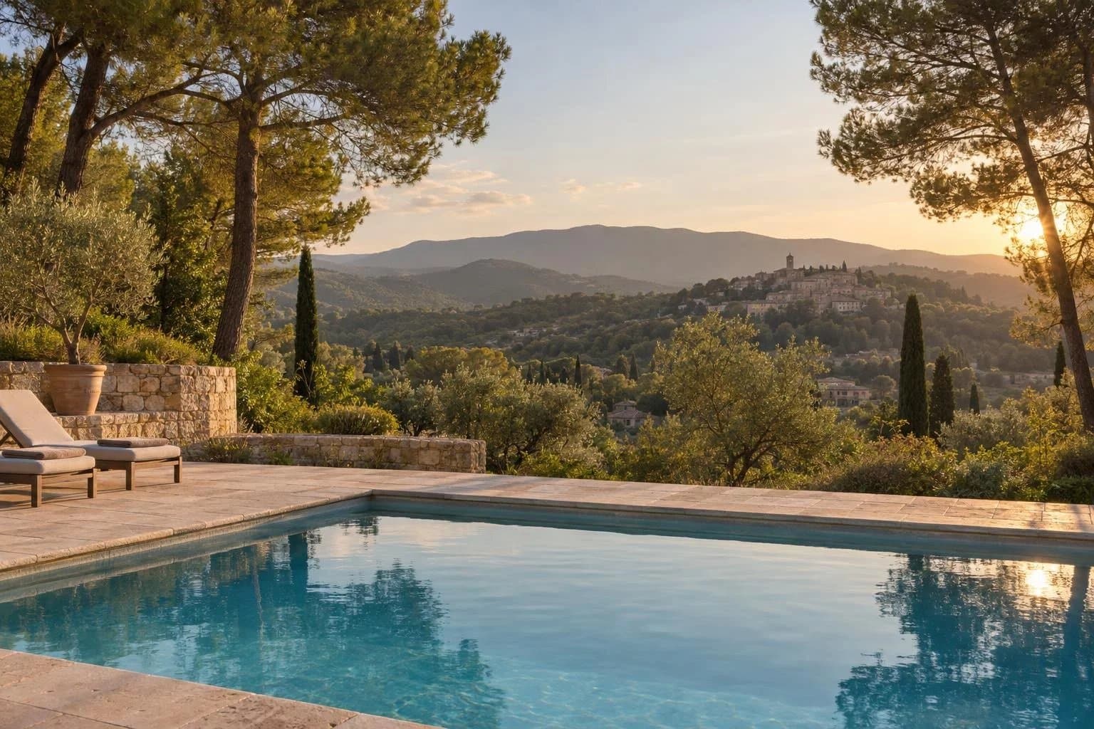 Villa with pool and village views
